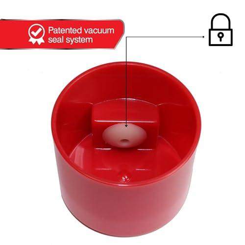 Tightpac America, Inc. Vitavac - 5g to 20 grams Airtight Multi-Use Vacuum Seal Portable Storage Container for Dry Goods, Food, and Herbs - Red Cap & Black Body
