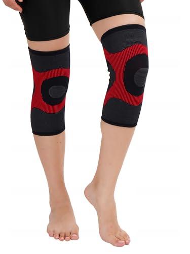 Comfo Smart Comfo Smart 3D Knee Support For Pain Relief | Knee Brace For Men & Women | Knee Support For Gym | Inner Cotton Lining for Skin Comfort | 4-Way Stretch-RA5601.FS (Black & Red)