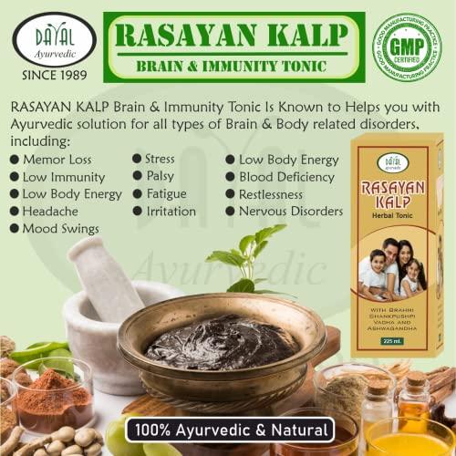 Dayal Ayurvedic Dayal Ayurvedic Rasayan Kalp Brain Tonic With Brahmi, Shankhpushpi, Ashwagandha and Other 8 Herbs & Botanicals Pack Of 1(225ml X 1)