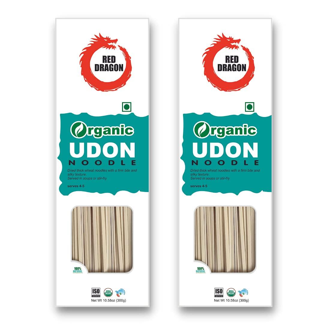 Red Dragon Red Dragon Japanese Udon Noodles Fresh And Delicious Organic Tasty Cuisine 300g (Pack of 2) |No Preservatives