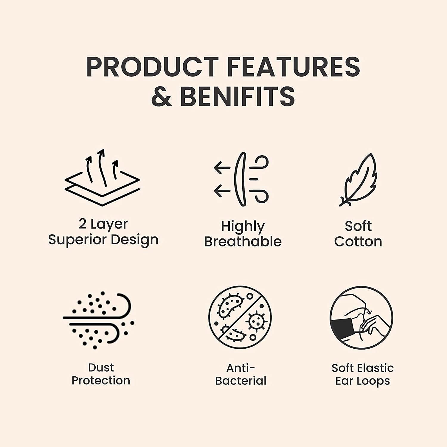 Rarissime Rarissime Polyester Ghoul Face R80 Printed 2 Ply Cloth Face Mask, Unisex, Reuseable, Black