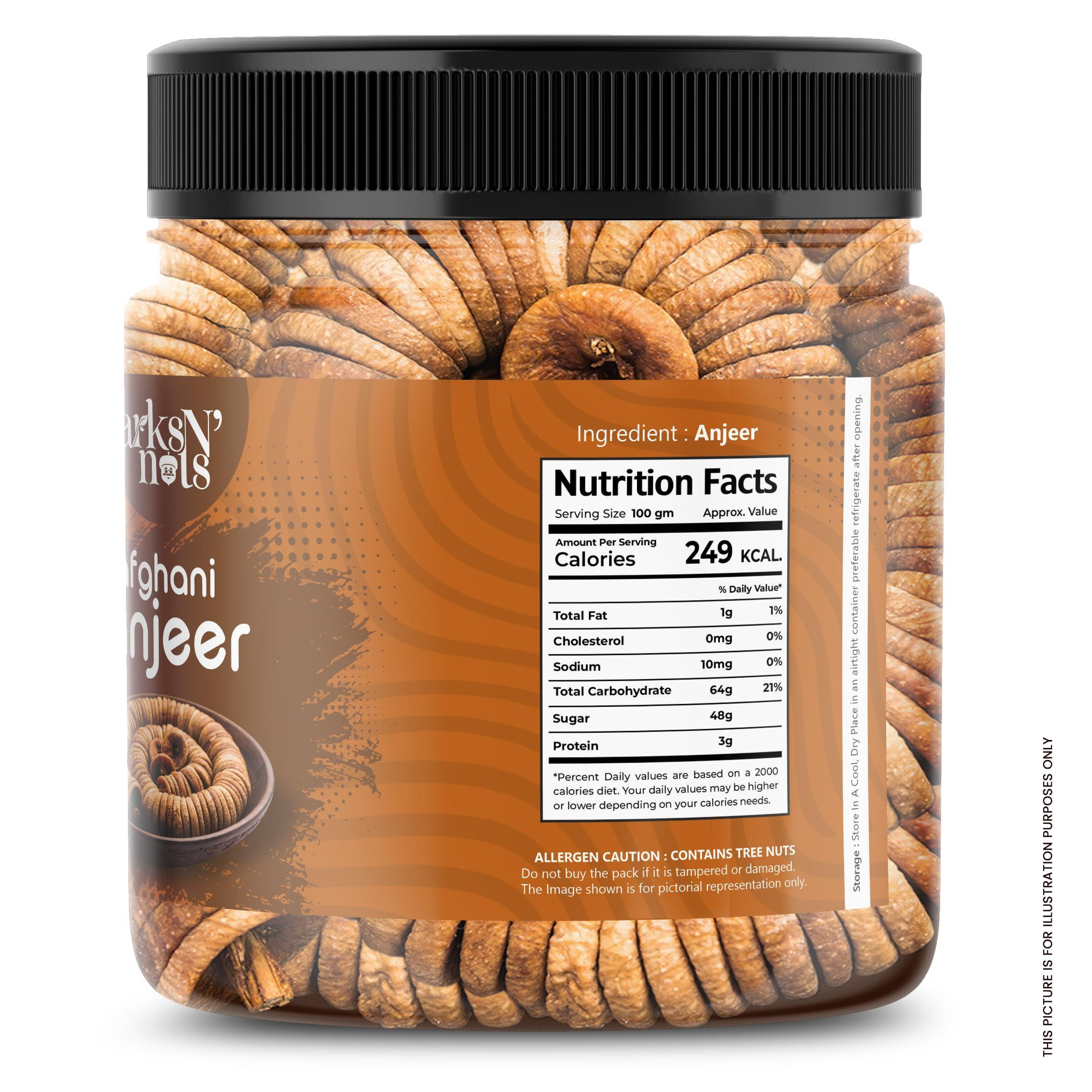 ARKS N NUTS ARKS N NUTS Premium Dried Afghani Anjeer - 500 Gm | Dried Figs Ajnir | Rich source of Fibre Calcium & Iron | Dried Figs | Fine Quality Anjeer | Low in calories and Fat Free