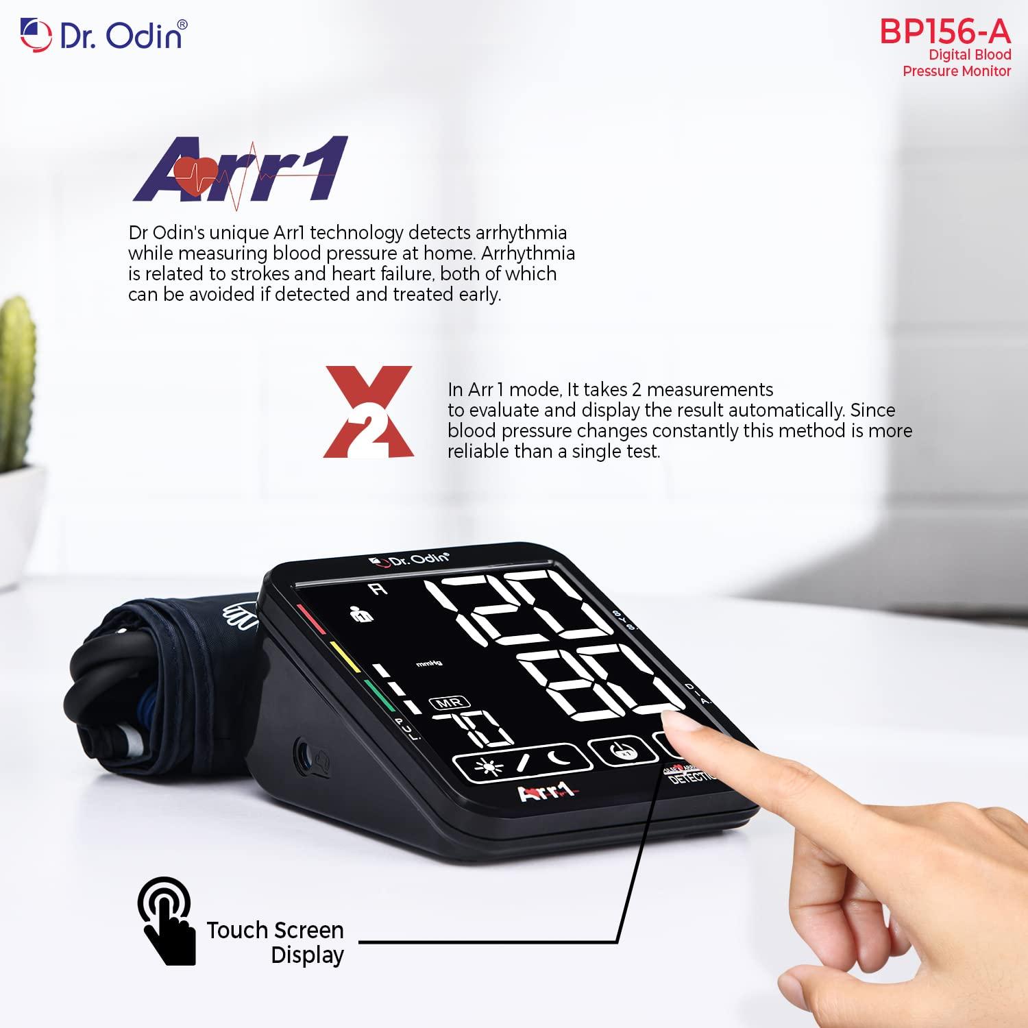 Dr. Odin Dr. Odin BP156 Digital Blood Pressure Monitor - Touch Screen, Talking Function, FDA Approved, 120 Memory Slots, Accurate & Easy-to-Use