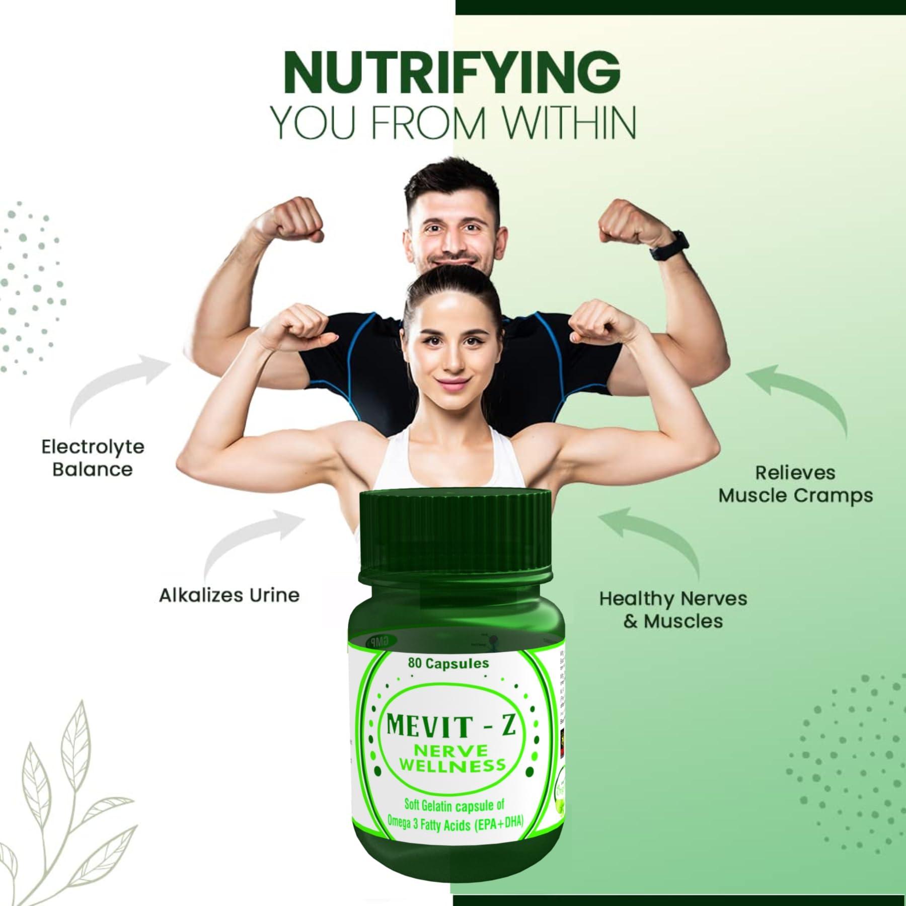 EVER YOUNG Mevit-Z, ever young, Nerve Wellness, omega 3 fatty acids, soft gelatin 80 Capsules