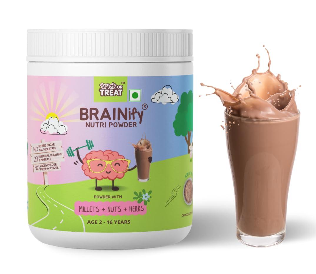TRICK OR TREAT TRICK OR TREAT Brainify Nutrition Drink Powder | 7 Herbs | Millets + Nuts + Seeds (350G)