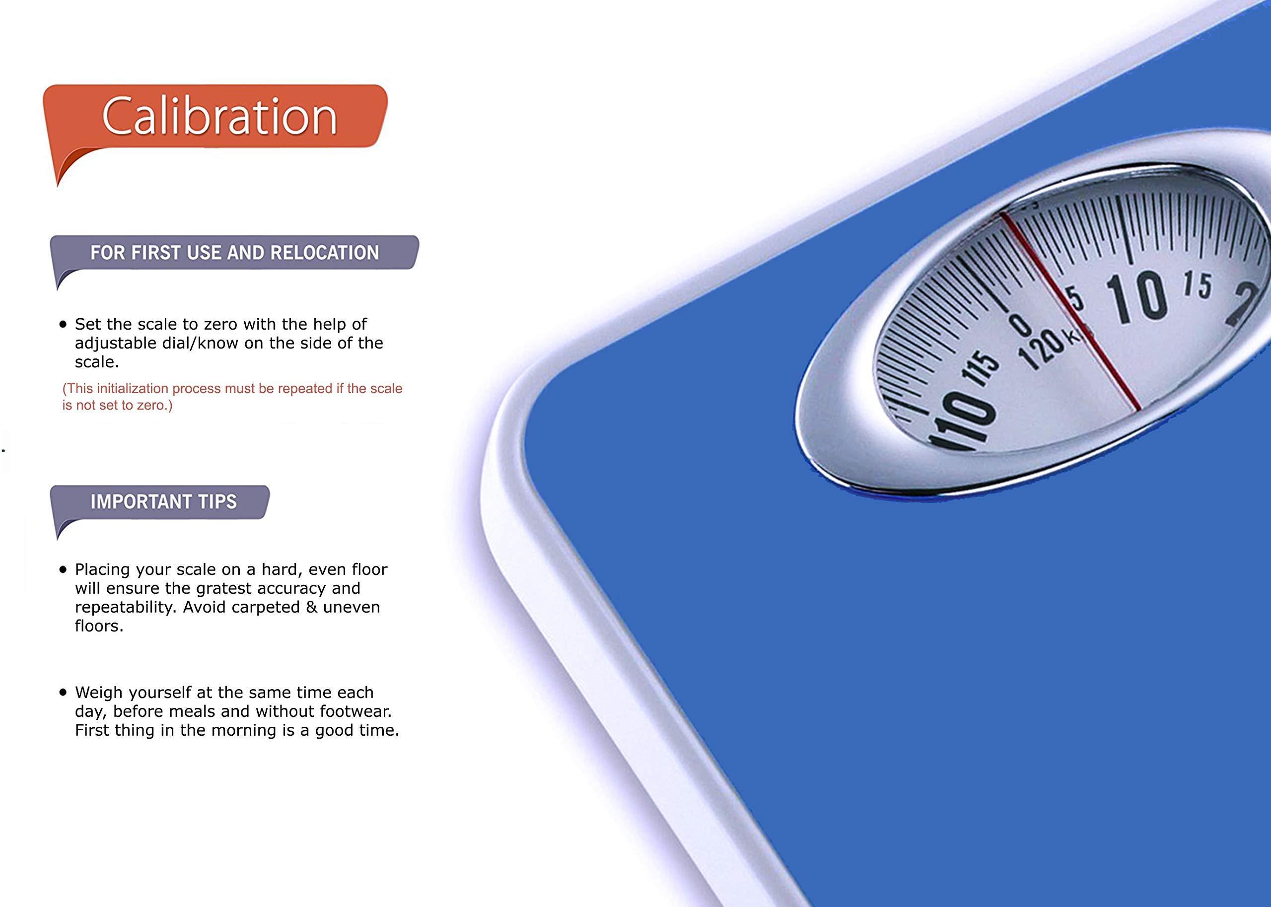 GVC GVC Deluxe Personal Manual Analog Weighing Scale upto 120 kg capacity for human body weight machine (Mechanical Weighing Machine) - Blue