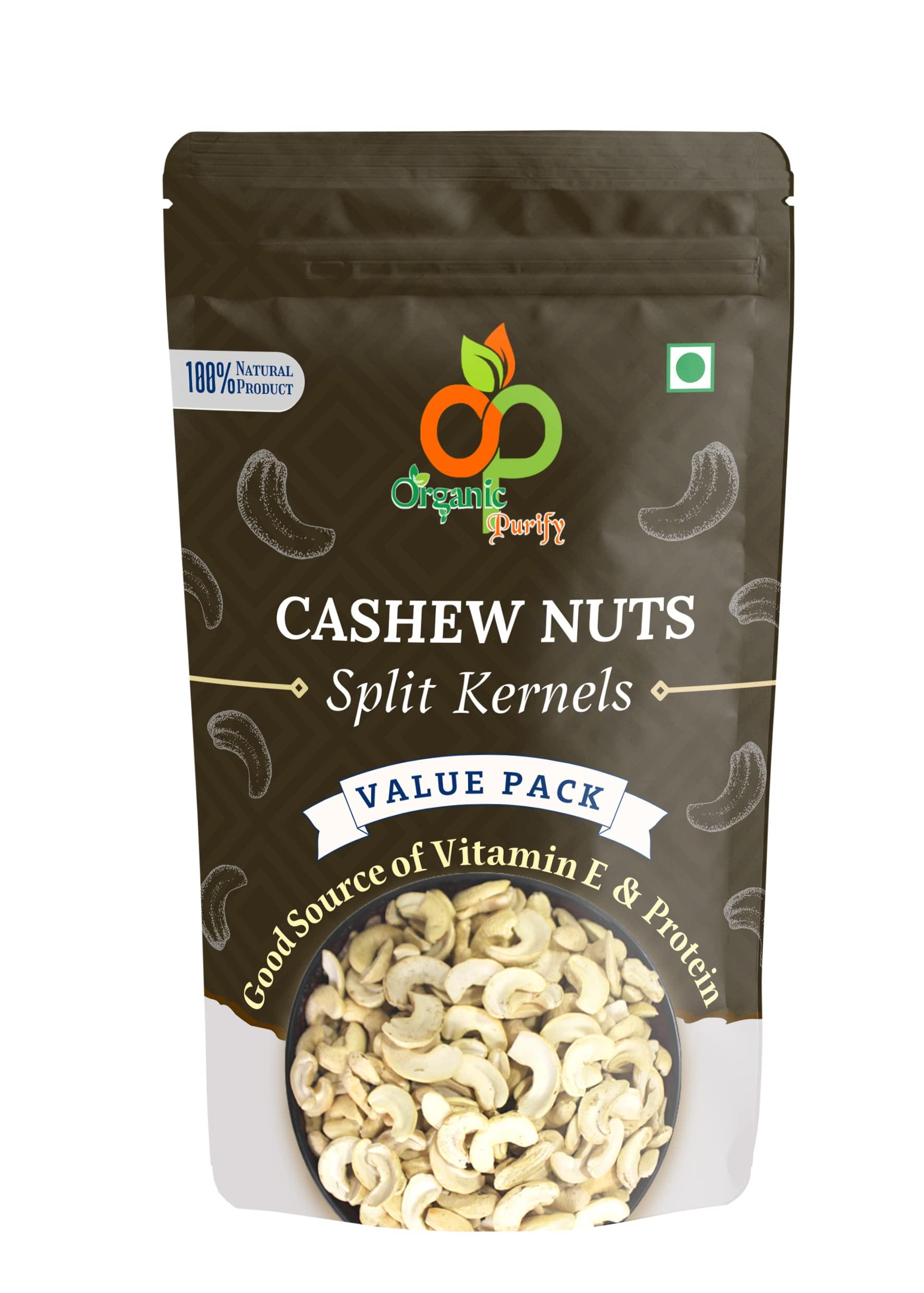 ORGANIC PURIFY Organic Purify Cashews Kernels 2 Piece Splits Nuts (Kaju 2 Tukda / Kaju Fada) 250gm