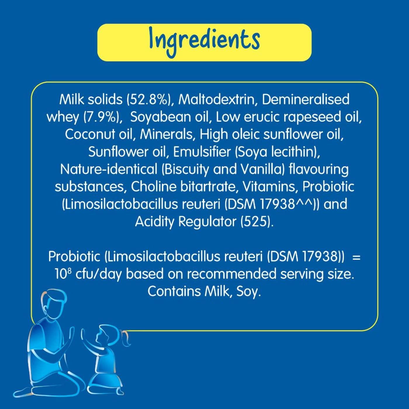 Nestle LACTOGROW Nestle LACTOGROW Nutritious Milk Drink Powder | Biscuity Vanilla Flavour (2-6 Years), (Pack Of 2), 800g, Bag-In-Box Pack