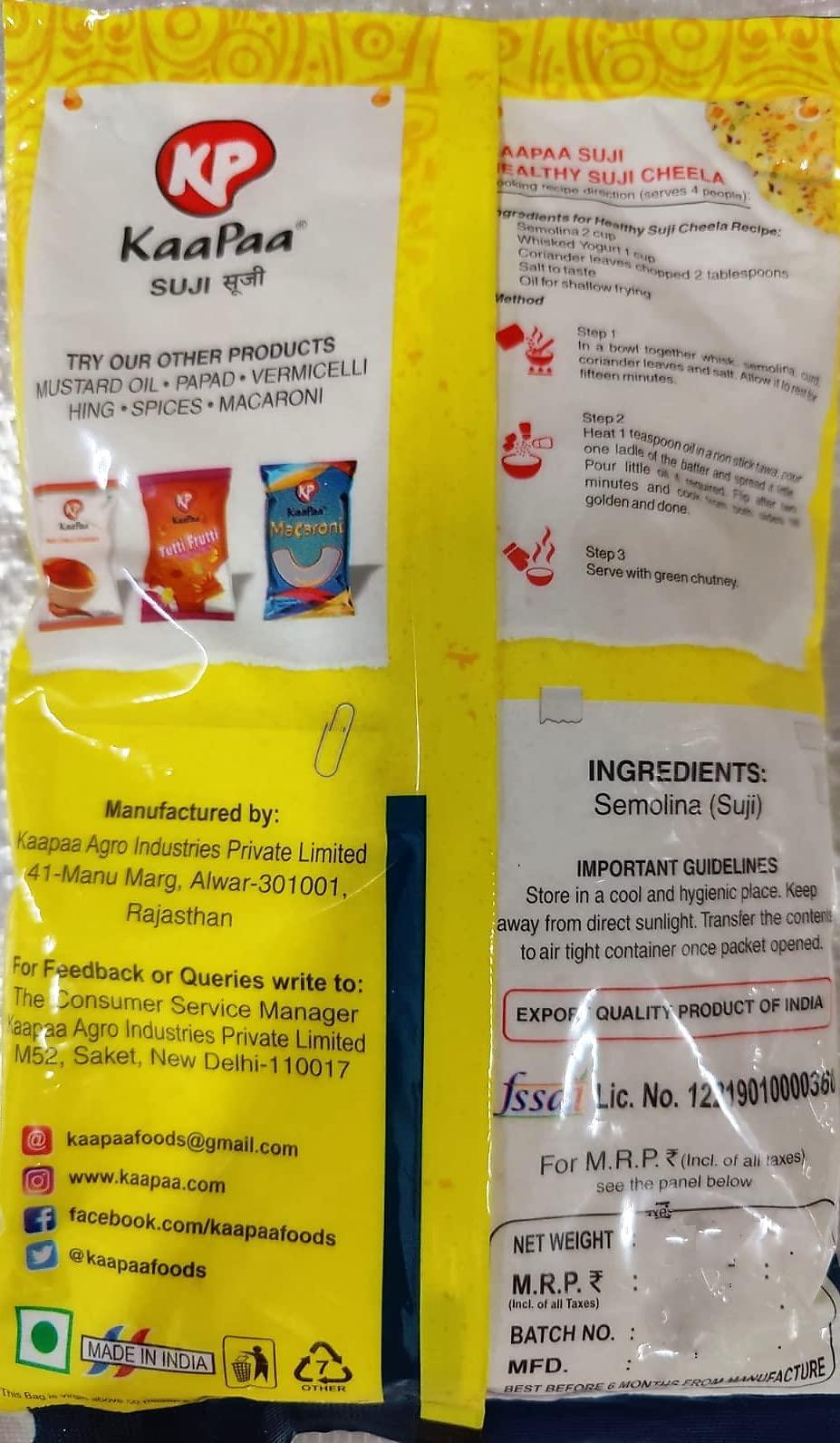 KaaPaa KaaPaa Suji (Sooji) - Semolina Suji - 500 GMS
