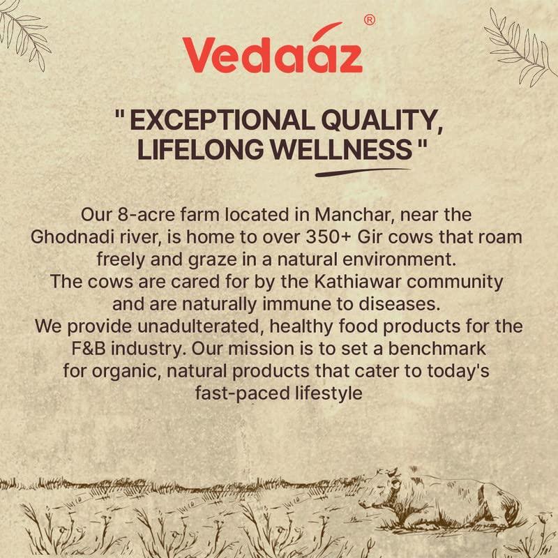 Vedaaz Vedaaz A2 Gir Cow Ghee | Organic Ghee| Bilona Method | Traditional Ghee made with Hand churned method | Low flame heated ghee| Made with A2 certified milk | Home-style ghee | Vedic Ghee - 300 ml