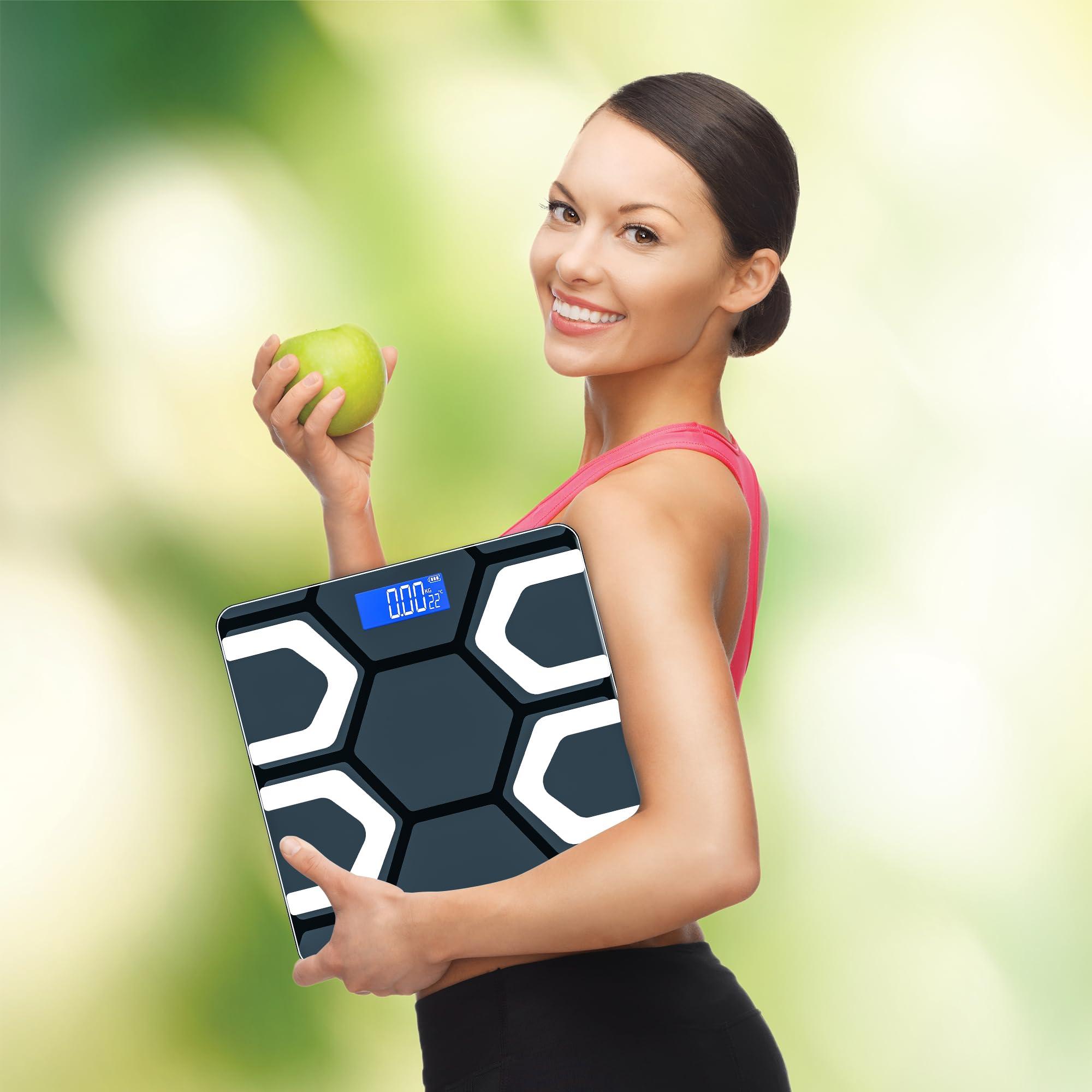 Ant Esports ANT Flora Fit Weight Machine for Body Weight Digital Bathroom Scale for Human body Weight measurement with Wide LCD Display Thick Tampered Glass for Home & Gym with 30 Months Warranty