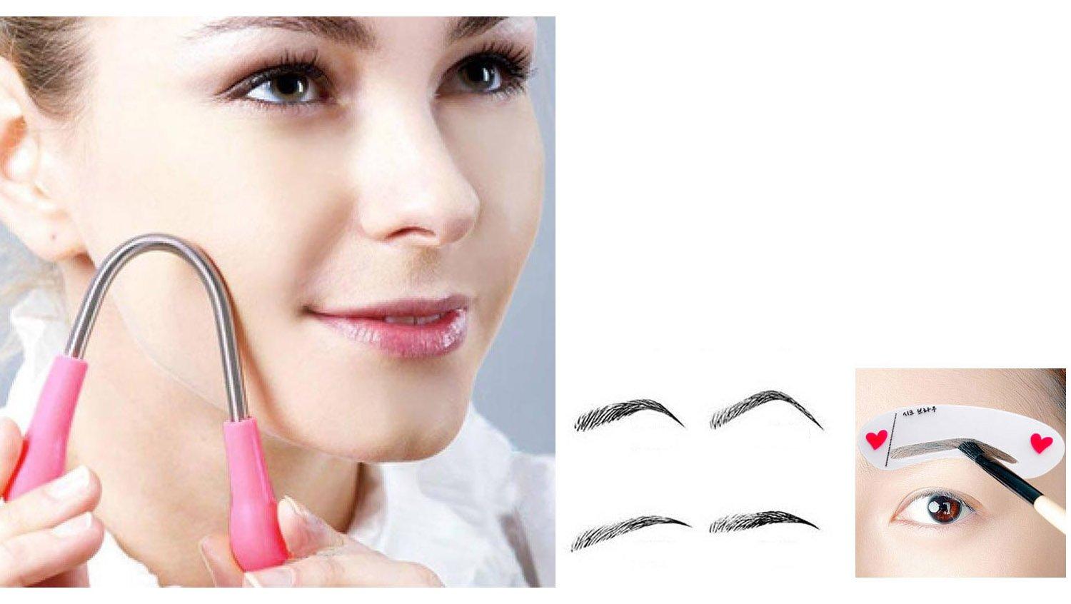 Cairo Cairo Facial Hair Epilator Remover Tool for Face Clean with Eyebrow Stencils Shaping Kit