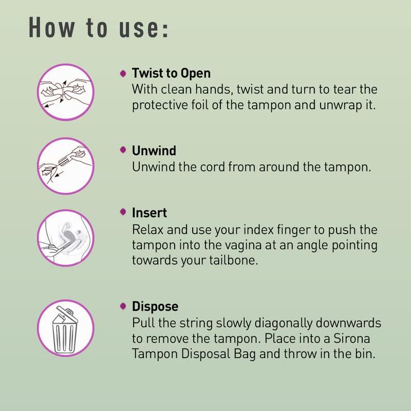 Sirona Sirona Period Made Easy Tampons - 20 Piece (Pack of 3) | For Medium & Regular Flow | Biodegradable Tampons | FDA Approved