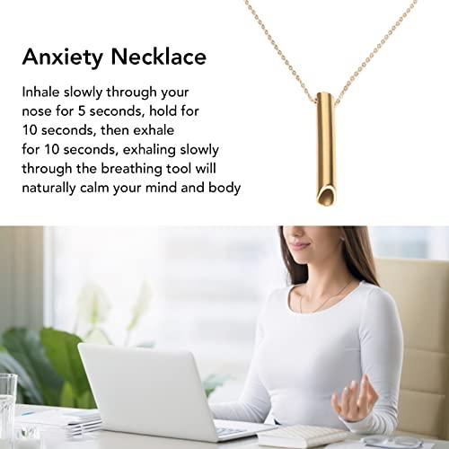 Folanda Anxiety Whistle Necklace, Stress Relief Mindful Breathing Necklace, Deep Breathing Tool for Anxiety Relief, Breathing Exercises, Meditation, Relaxation Calming Down, Slowing The Breath(3#)