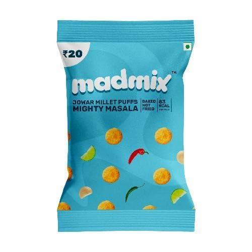 Madmix Madmix Bundle | Jowar & Quinoa Millet Puffs | All Flavors Pack of 5 Each | Baked, Not Fried | Protein-Packed | Healthy Snacks | Gluten-Free | No preservatives or Trans Fat | Pack of 25 (20g x 25)