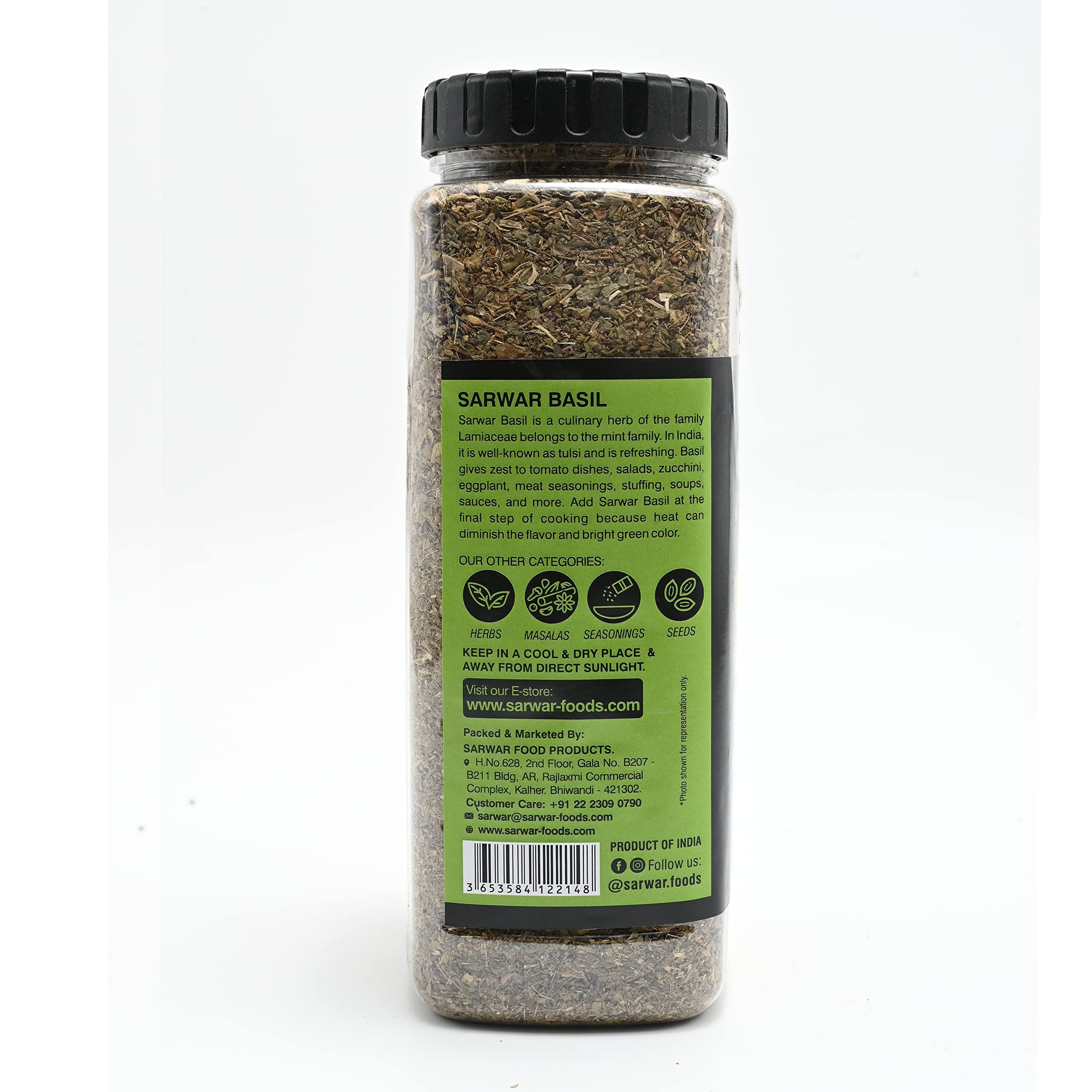 "SARWAR" Sarwar Dried Basil Leaf Flakes, 160g