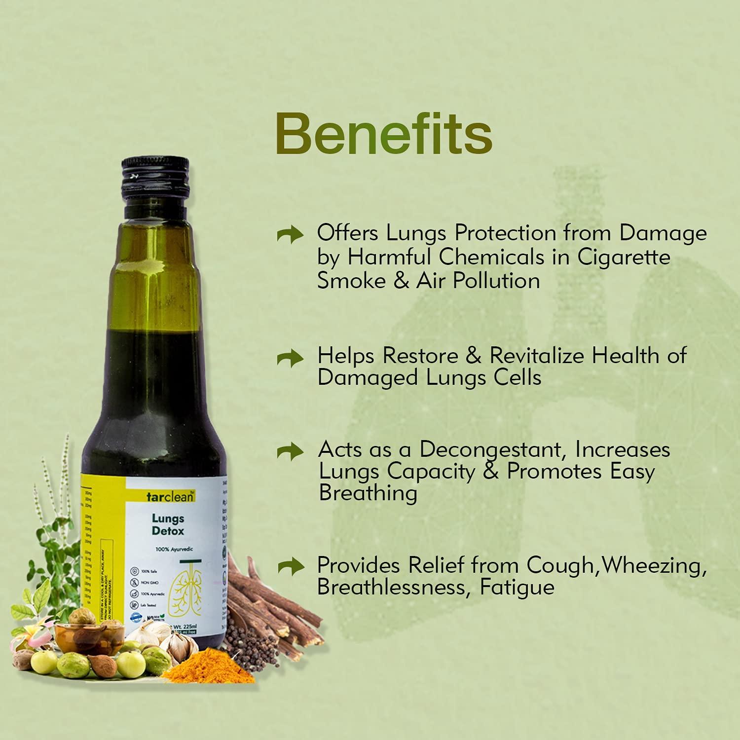 Le-vanza Food & Herbals Tar Clean For Lungs Detox | Lungs Cleaner |Tar Free Syrup | Sugar Free |Cough | Breathlessness |Lungs Detox For Smokers | Covipro Immunity Booster (Combo)