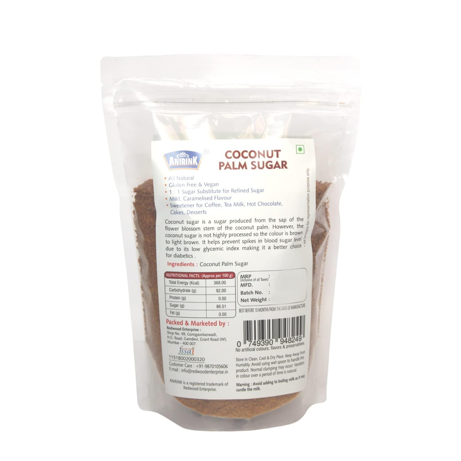 ANIRINK Anirink Coconut Palm Sugar 500gm/ Gluten Free/ 100% Pure Coconut Nector/Healthy Sugar Substitute/Unrefined Sugar/High Nutrients