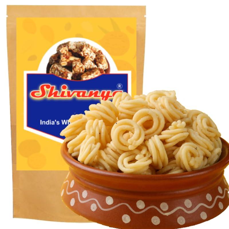 Shivanya Mart Shivanya Mart Chakli House 2 In1 | Garlic Chilli Murukku | Garlic White Murukku - Tea/Coffee Time Delicious Snacks