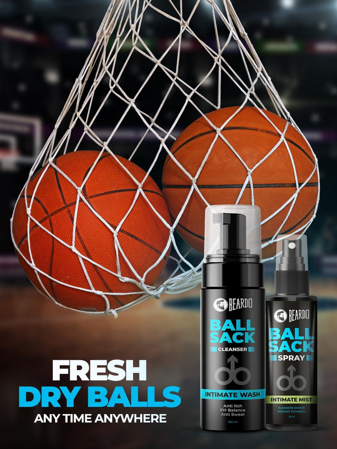 BEARDO Beardo Ball Sack Intimate Wash For Men, 100ml | Prevent Odour, Itch, Sweating | No Dryness No Irritation | PH Balance Intimate Foaming Cleanser For Men