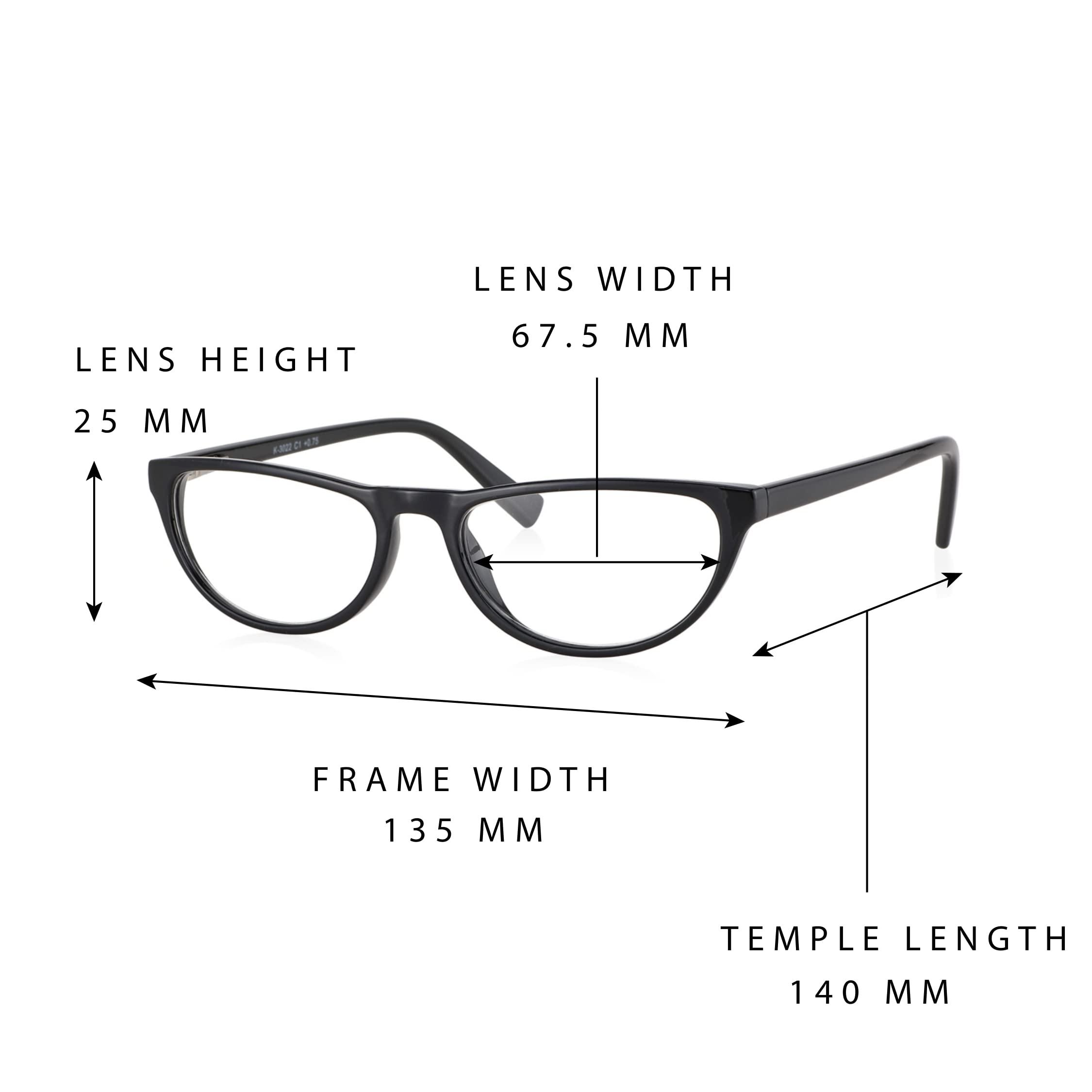 klar Eye klar Eye Cat Eye Reading Glasses For Women Mobile and Computer reading glasses Anti reflection Scratch resistant reading glasses Powers from +0.75 to +3.50 K-3022 (+2, Purple)