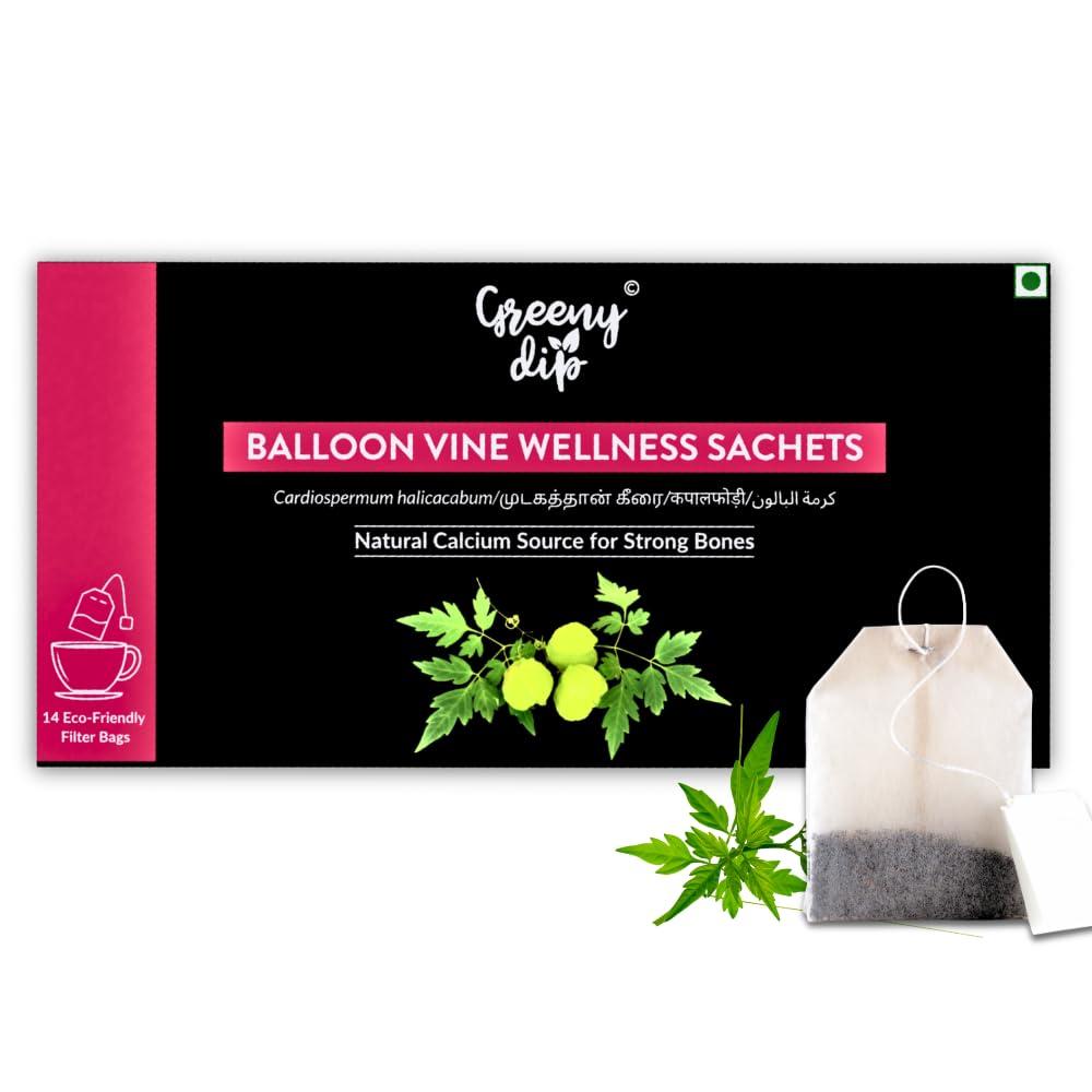 Greeny Dip Greeny Dip Balloon Vine Dip Soup | Kanphuta Soup | Mudakathan Soup | Agnibali Soup | Allena Soup | Instant Natural Soup | Sachet Soup | Wellness Soup| 10 sachets