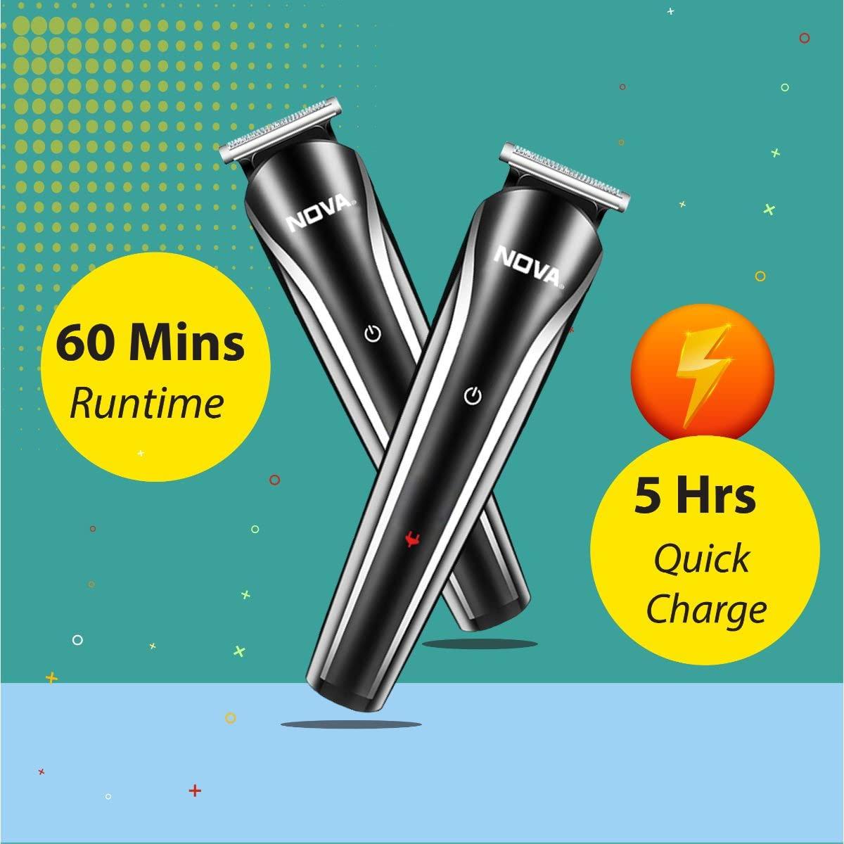 Nova NOVA NG 1145/05 Trimmer 60 min Runtime 9 Length Settings(Black, Silver)