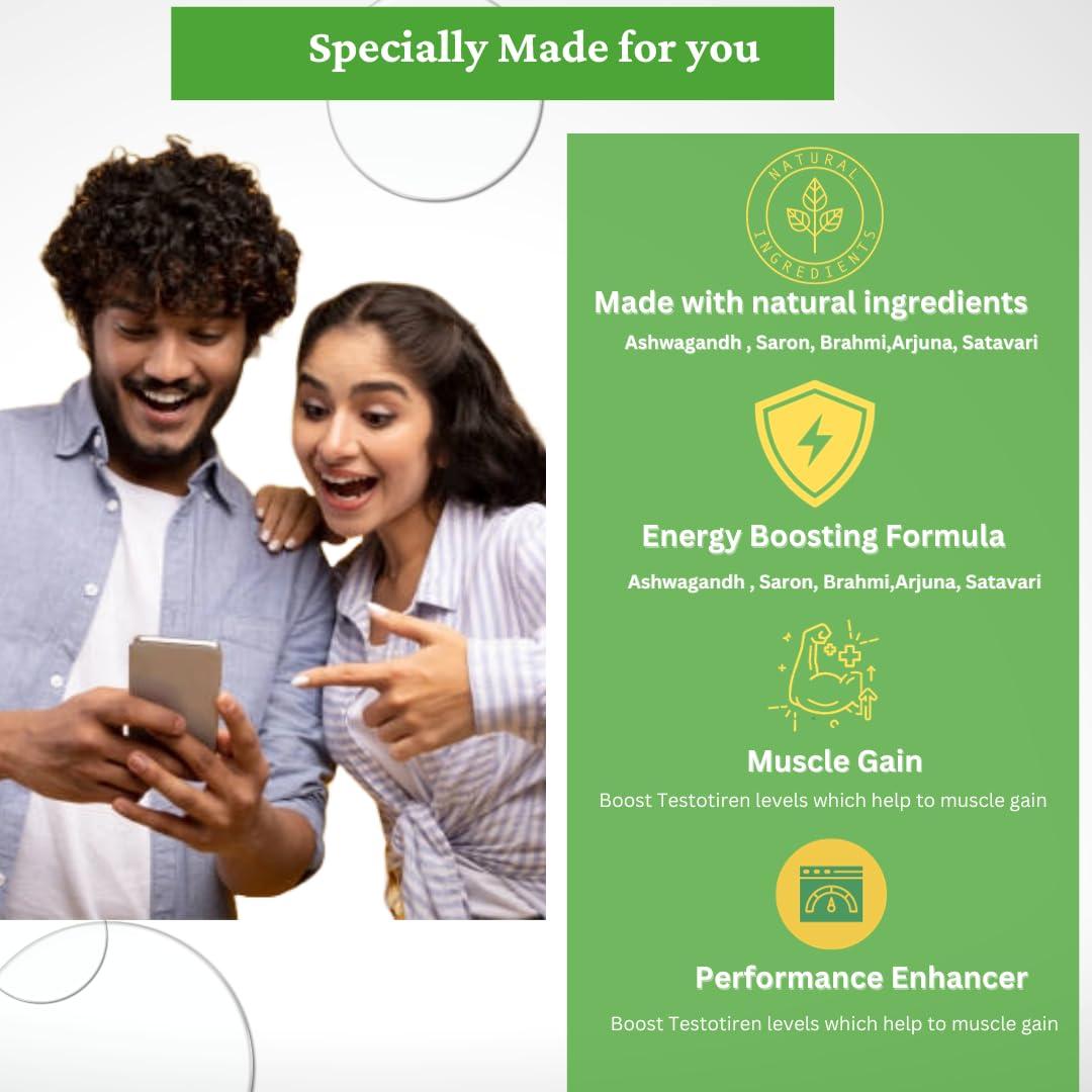 SGP SGP Sperm Booster Tablets for Men | Ayurvedic Male Fertility Sperm Booster Supplements (60 Tablets)