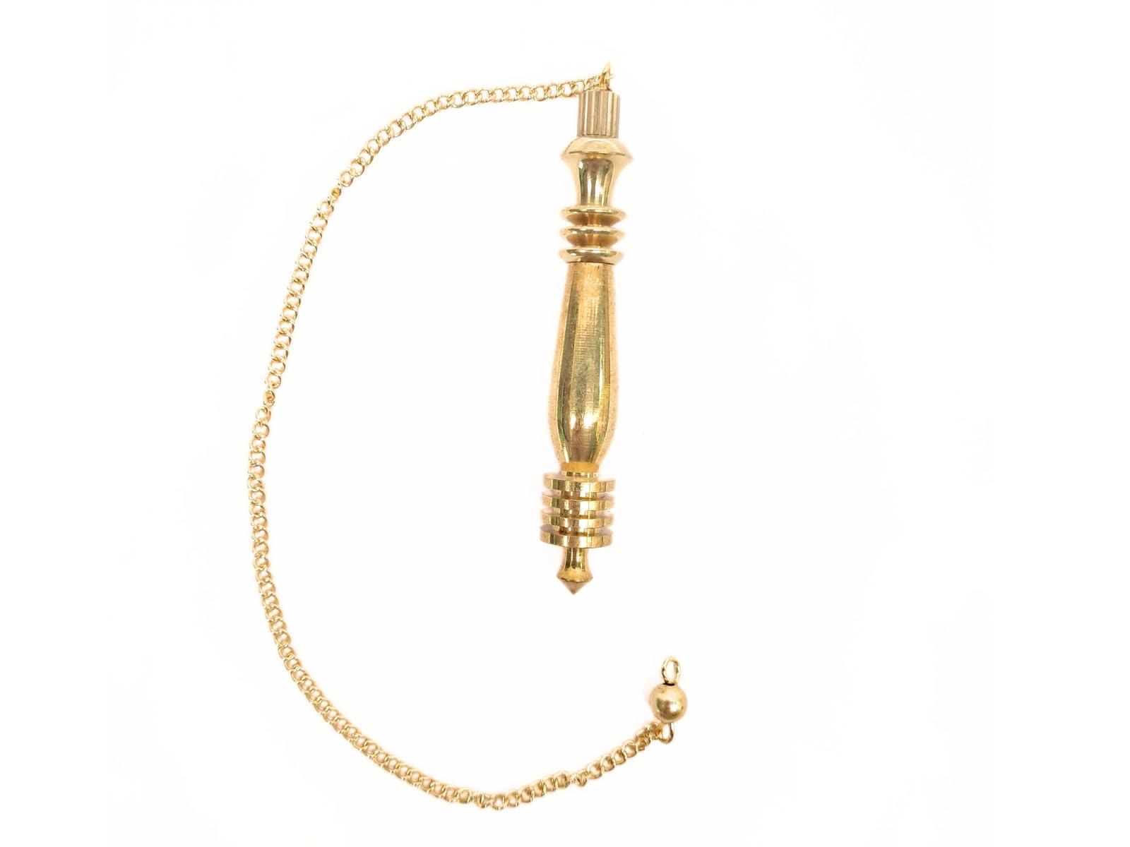 Jet International Crystal Jet Long Karnak Isis Ring Gold Pendulum Plate Chamber w/Chord Reiki Wiccan Free Booklet Jet International Crystal Therapy Healing Dowsing Metaphysical Spiritual Answers Occult Mystic