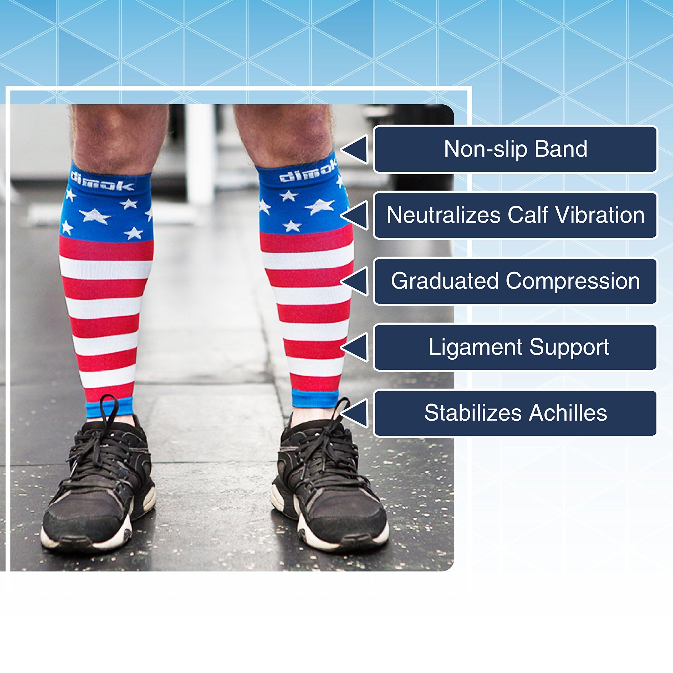 dimok DIMOK Colorful Graduated CALF COMPRESSION SLEEVES 1 Pair (USflag, S/M)