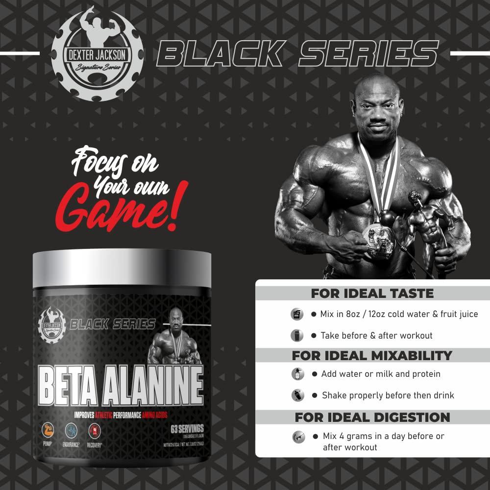 Dexter Jackson Signature Series Dexter Jackson Signature Series Black Series Beta Alanine|Enhance Endurance And Performance|63 Servings, 250G - Premium Amino Acid Supplement For Athletes - Powder