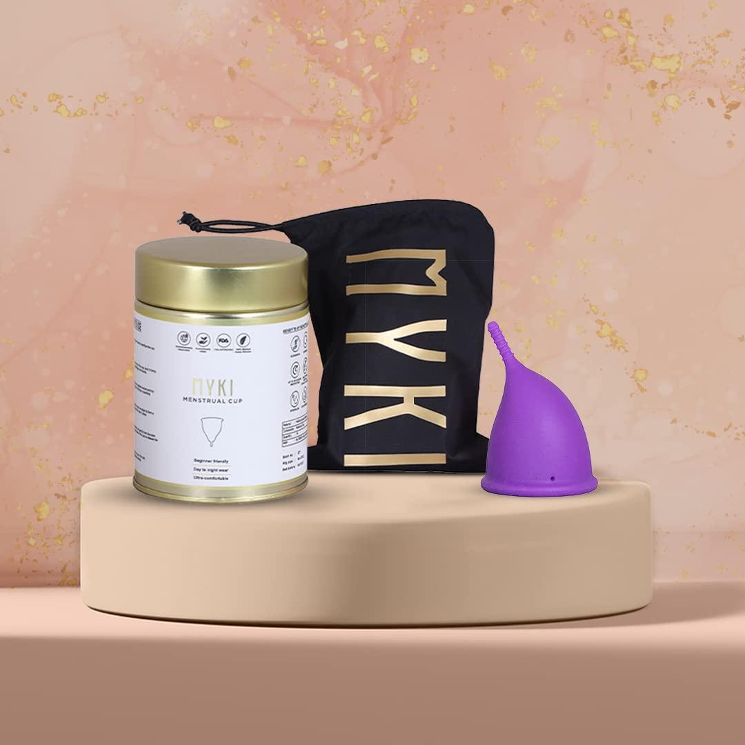 MYKI MYKI The Gen Z Cup Reusable Menstrual Cup For Women Ultra Soft, Oduor And Rash Free 100% Medical Grade Silicone No Leakage Protection For Up To 8-10 Hours Us Fda Registered (Large, Purple),1 Count