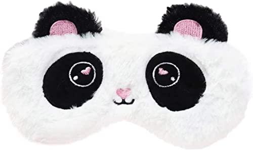 AUXA AUXA ute Panda Sleeping Mask Soft Fluffy Plush Blindfold Funny Novelty Sleep Mask Eye Cover Eyeshade for Girls Boys Women Men Kids Night Nap Travel Meditation 1pc