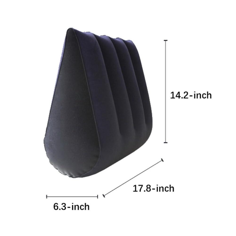 Aolowewin Inflatable Wedge Pillow, Bed Wedges & Body Positioners Pillow, Traveling Pillow, Body Position Cushion, Leg Positioner Pillow, Surface Flocking for Sleeping Traveling Yoga (Blue, Without Handle)