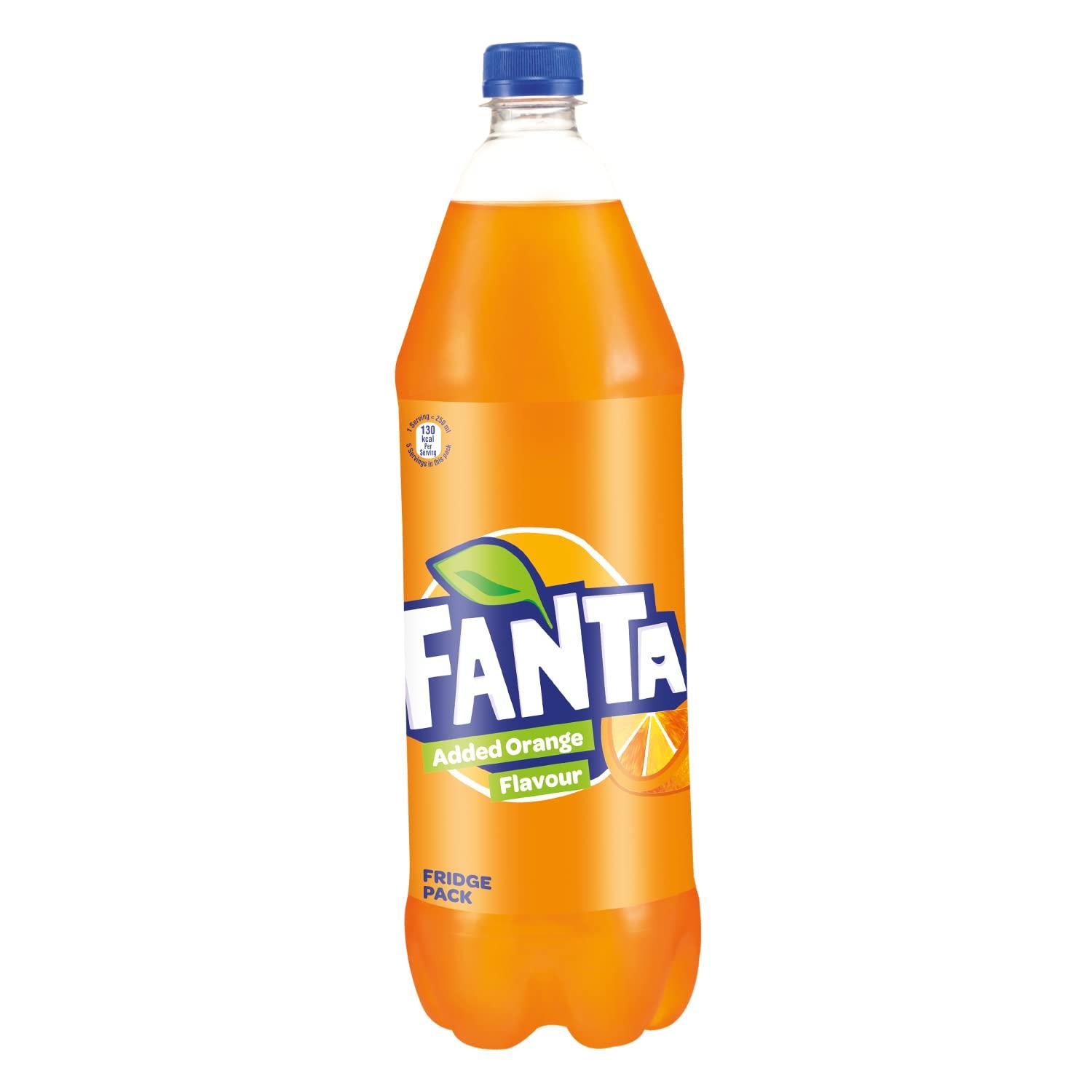 Fanta FANTA Orange Flavored Cold Drink | Soft Drink with Added Orange Flavour | Delicious Orangey Flavor| Recyclable PET Bottle, 1.25 L