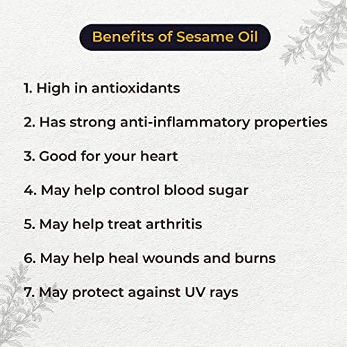 VEDCARE Vedcare Virgin Cold Pressed Black Sesame Seed Oil/Til ka Tel for Cooking, Diet, Hair & Body Massage (1 Liter)