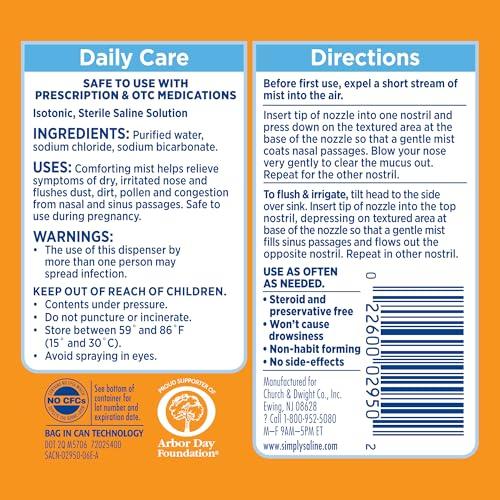 Arm & Hammer Simply Saline Sterile Saline Nasal Mist 1.5 Ounce