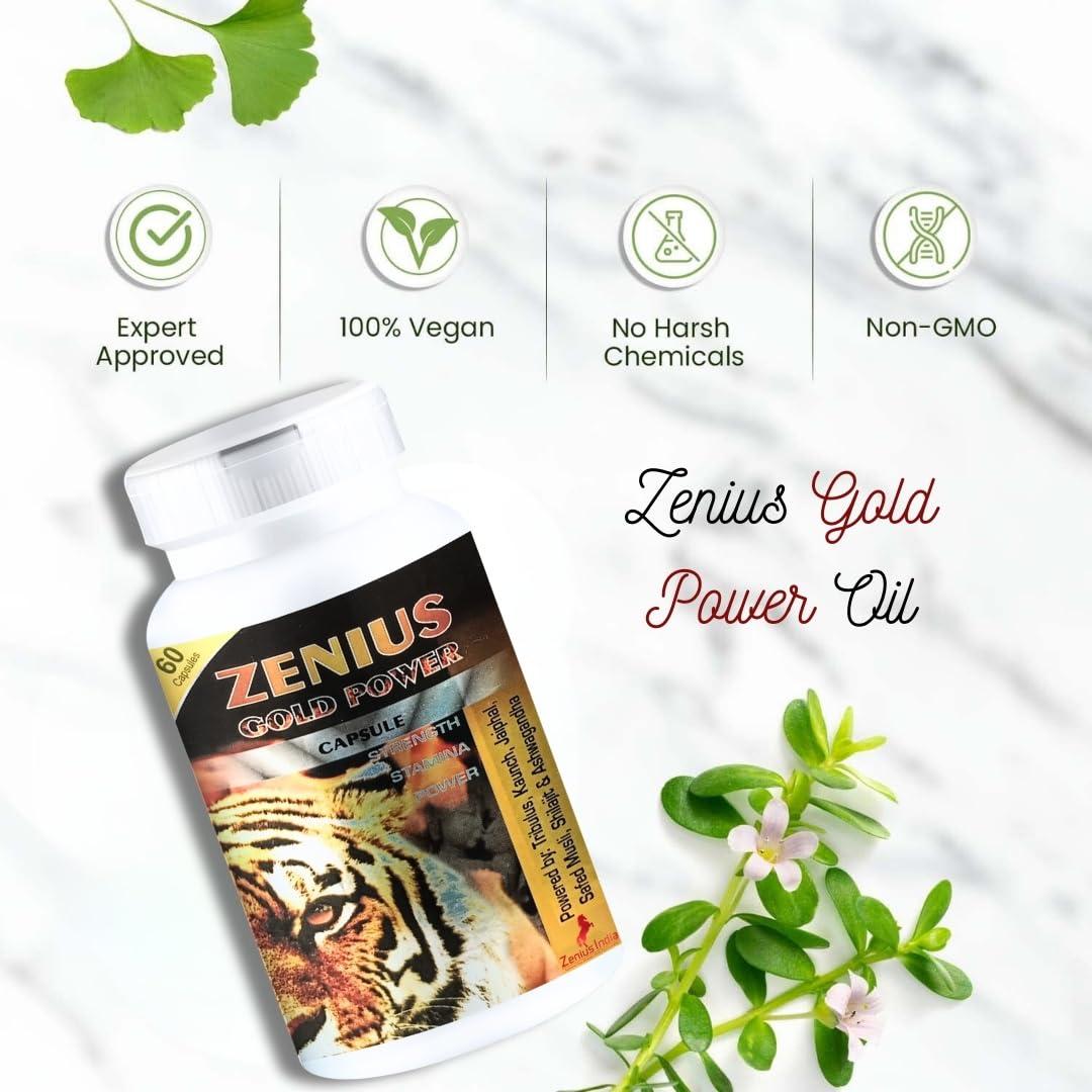 Zenius India Shilajit Ashwagandha, Gokshura, Safed Musli Capsules For Men | 60 Capsules | 20 Ayush-Approved Ayurvedic Herbs | Helps Maintain Overall Health