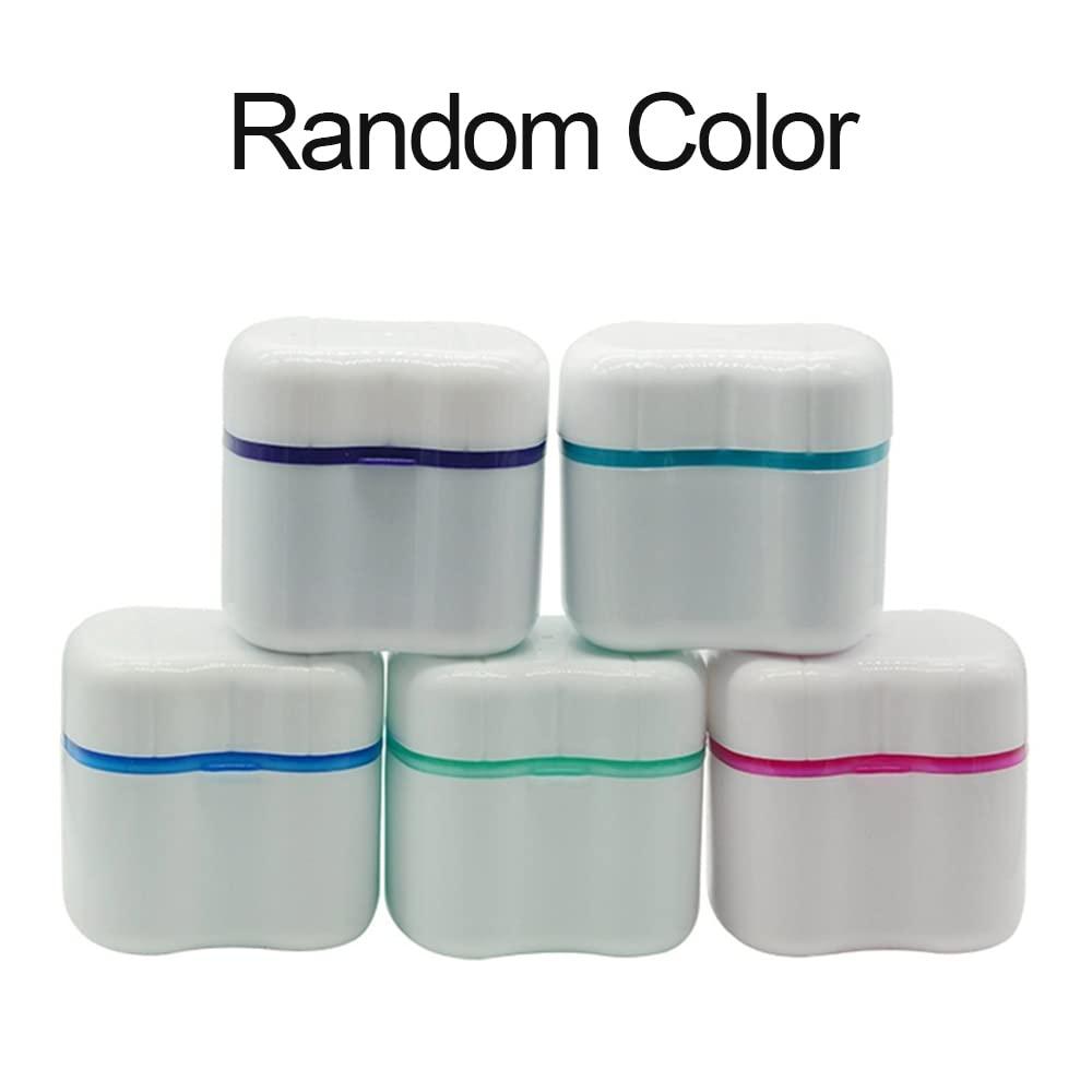 QUKAN QUKAN Denture Bath Box Case Dental False Teeth Cleaning Container Rinsing Basket Retainer Appliance Holder Tray