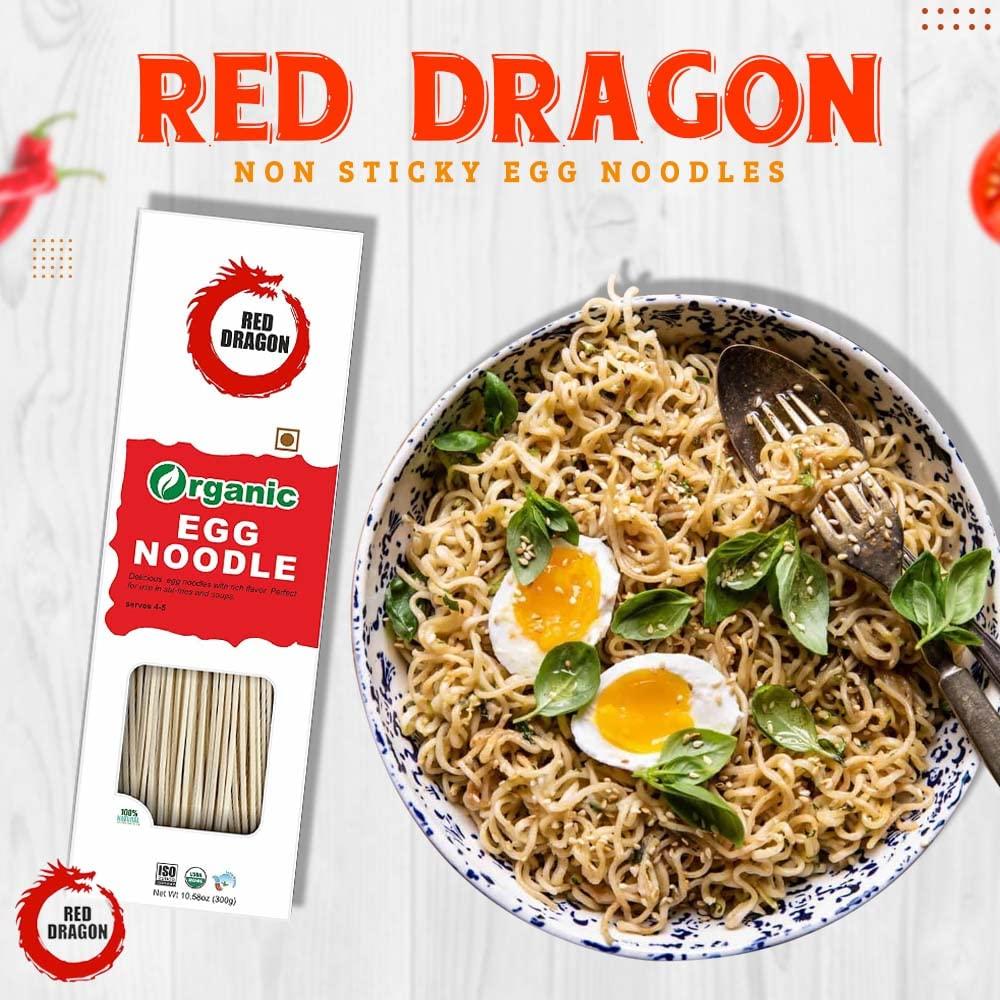 Red Dragon Red Dragon Chinese Non Sticky Egg Noodles Fresh And Delicious Organic Tasty Cuisine 300g (Pack of 1) |No Preservatives