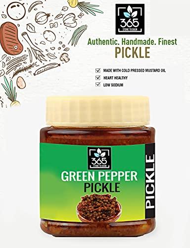 365 STORE TO DOOR 365 STORE TO DOOR Green Pepper Pickle, 500 g | Achaar | Chutney | Homemade, No Preservatives, No Oil | 100% Pure & Hygiene | Ready to Eat