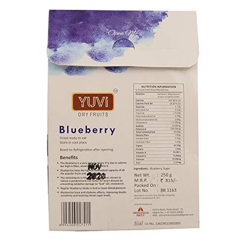 SAINIK'S Dry Fruit Mall - Start UR Day "Traditiona Yuvi's Dried Blueberries | Dried Fruit Blue Berry (Pack of 3 X 250 Grams) 750 Grams