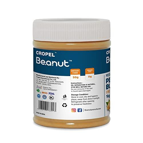 Beanut Beanut Peanut Butter Creamy is a Smart Choice From Real Roasted Pressed Protein, Non GMO, Gluten Free, Vegan And Cholesterol Free Gym, Exercise Daily Energetic-(1kg - Pack of 1)