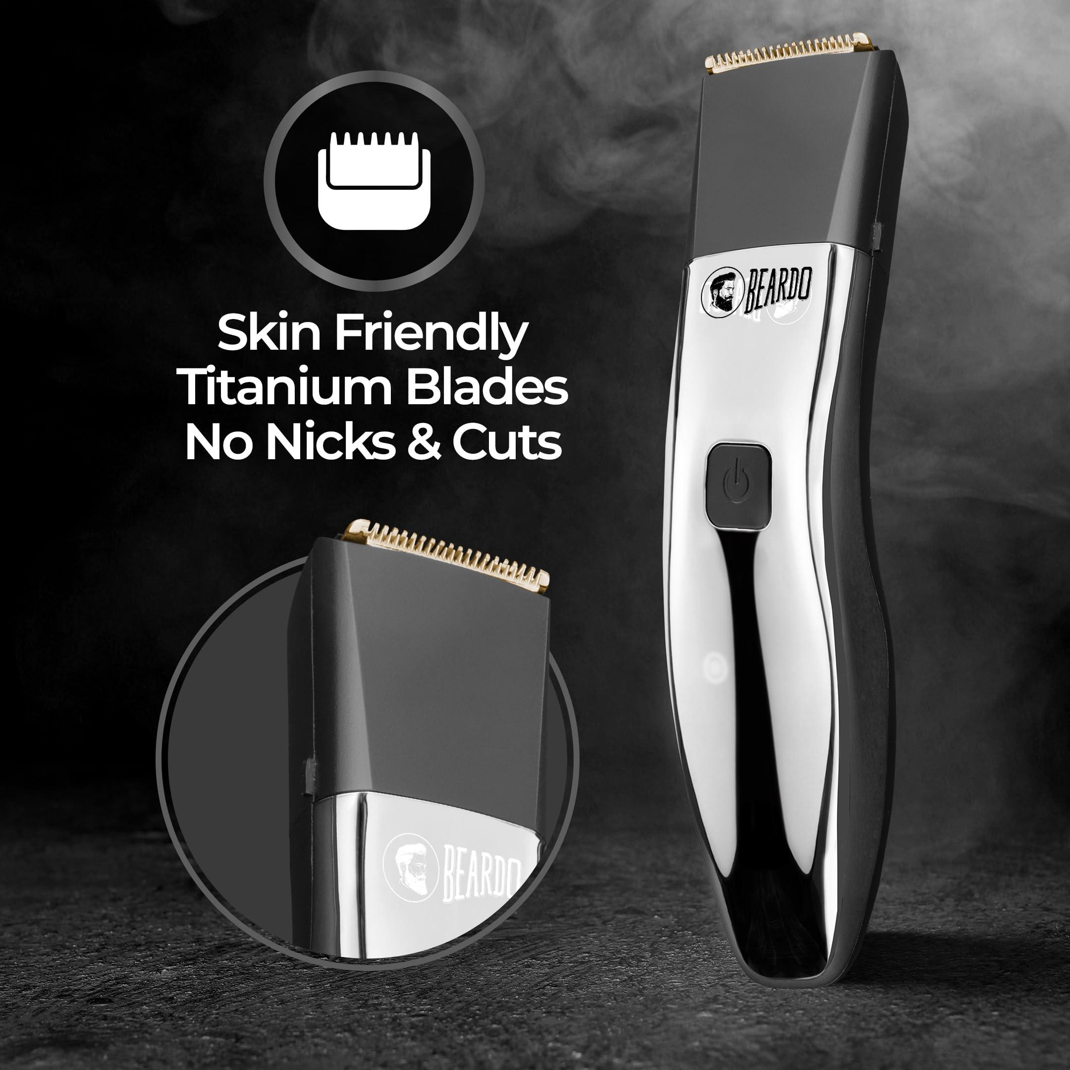 BEARDO Beardo Chrome Beast Multipurpose Full Body Groomer Trimmer Set For Men | 40 Length Settings | 8 attachments | Beard/Hair/Body/Precision/Ear/Nose Trimmer|With Dock|90 min. run time | All-in-1 trimmer | Gift For Brother | Gift For Friends
