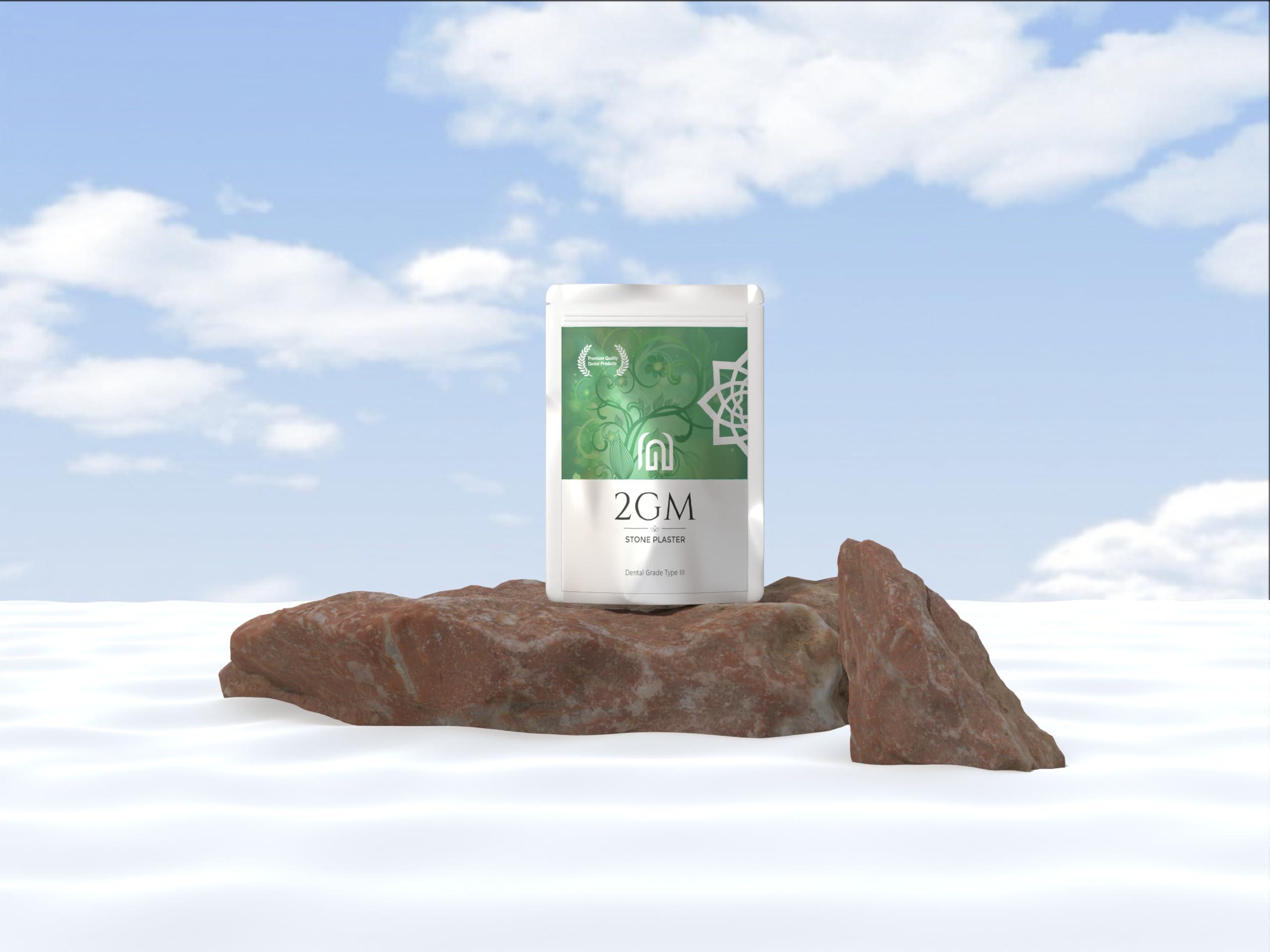 2GM 2GM Dental Stone Powder for Prosthetic Teeth Making, Used for Study, Casting Models & Dentist Laboratory Operations, Idols Leg/Hand Casting, Gypsum Powders, Type III, Pack of 1 (3 Kg) (Green)