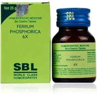 Generic SBL Ferrum Phosphoricum 6x Homeopathic Medicine Tablet 25 gm Pack of 2