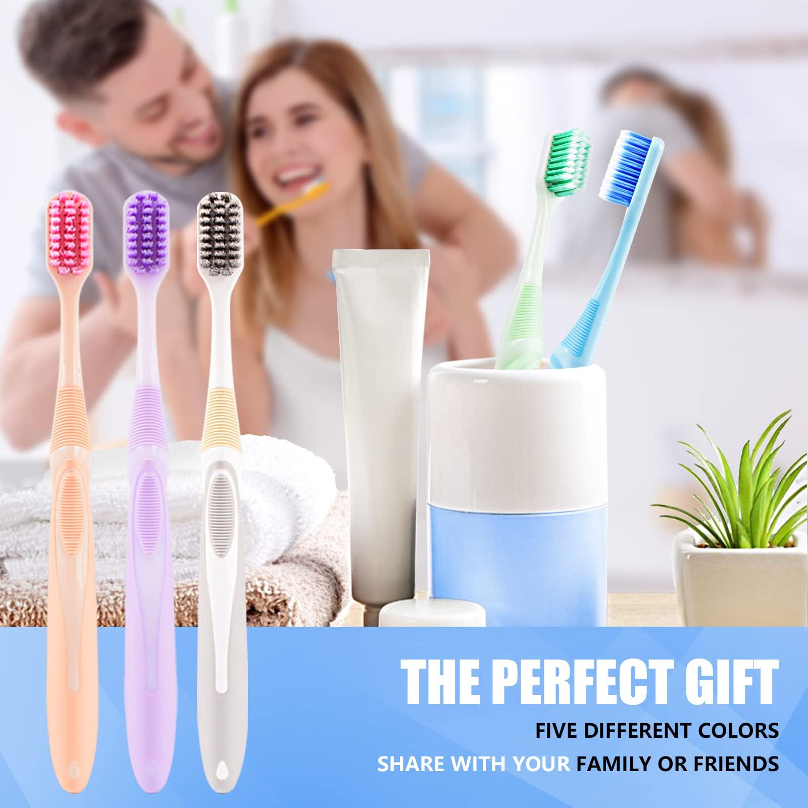Apical Life Apical Life Essentials Toothbrushes for Adults with Toothbrush Boxes, Portable Manual Toothbrush with Individual Travel CaseMulti-Zoned Angled Medium Soft Bristles, Contoured HandlePlaque Remover