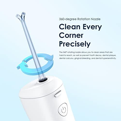 Oraimo Oraimo Power Water Dental Flosser for Teeth,Smart Cordless Oral Irrigator | 220 ml Tank Capacity| 6 Modes Quickly Clean the 99% Food Residues and Plaque| With 4 Functional Jet Nozzles | IPX7 Waterproof Water Flosser