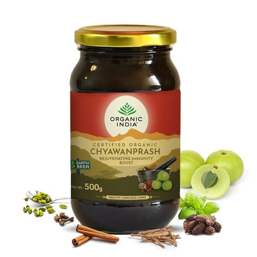 ORGANIC INDIA A TATA Product Organic India Chyawanprash - 500g, Ayurvedic Blend with Vitamin C, Boosts Immunity, Enhances Strength & Stamina, Supports Digestion, Promotes Healthy Skin & Hair, Relieves Cough & Cold