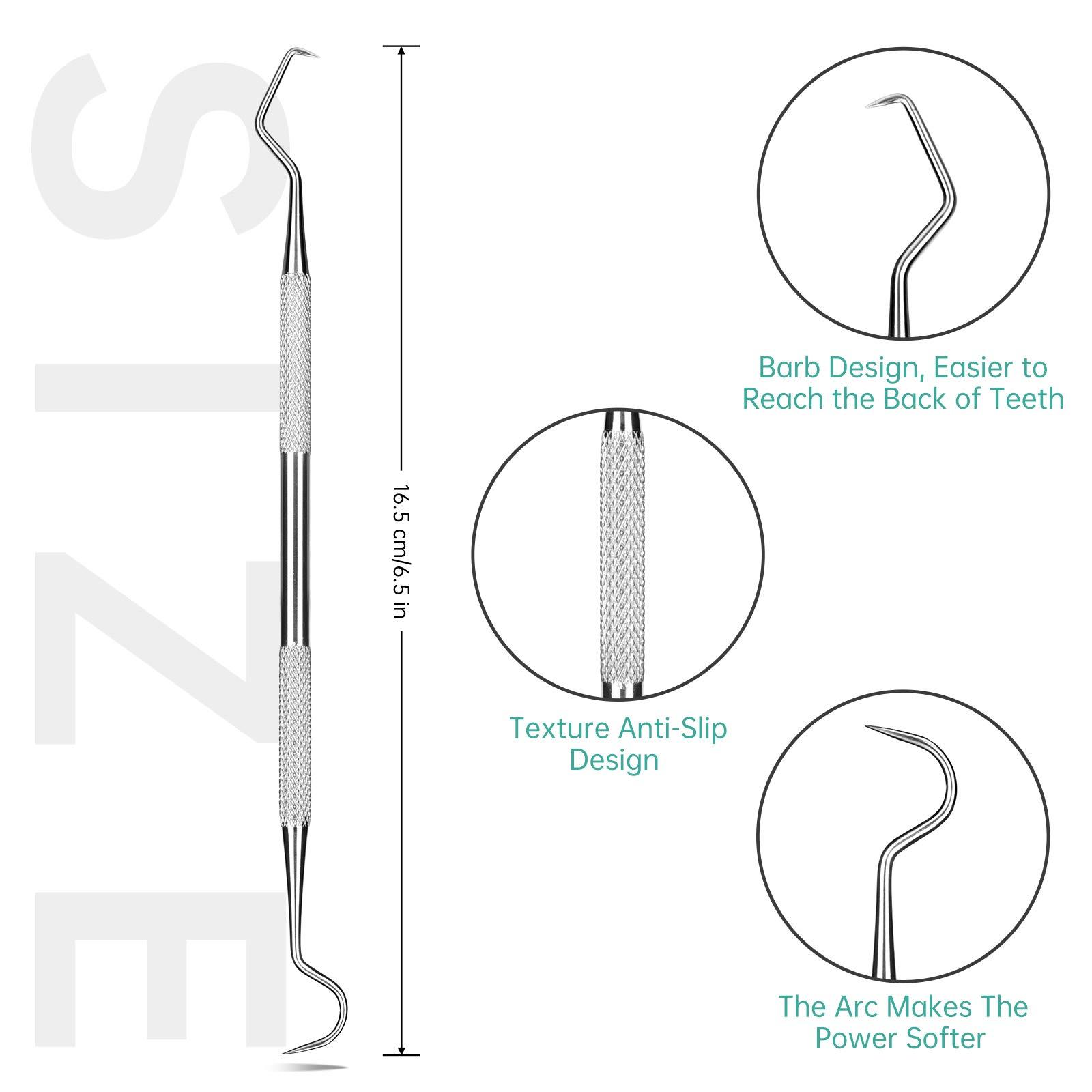 POLKASTORE POLKASTORE Professional Dental Medical Stainless Steel, Pick Scraper Tool 3-Pack